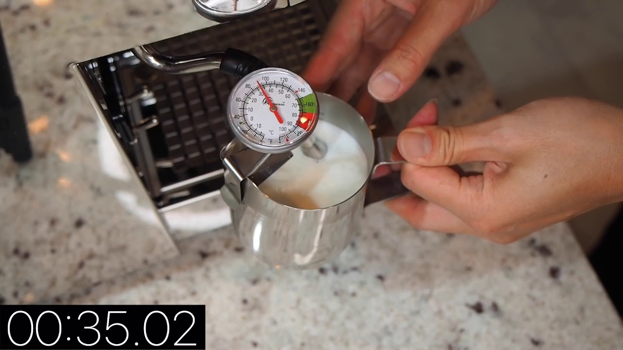 Milk frothing/steaming temperature sound reference on Profitec Pro 300