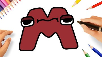 HOW TO DRAW ALPHABET LORE M 😁