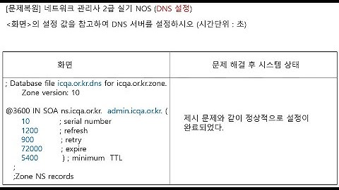 ICQA 네트워크관리사  실기 #ICQA #NOS #DNS_02 #실기문제 #DNS #DNS설정#Windows_server