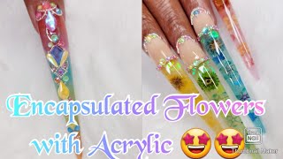 Encapsulated Flowers with Acrylic | Encapsulate your gel polish designs| @RosalindOfficial screenshot 4