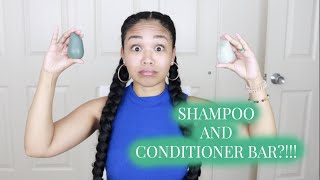 I Tried Using A Shampoo and Conditioner Bar On My LONG Curly Hair! | Does it Work?!