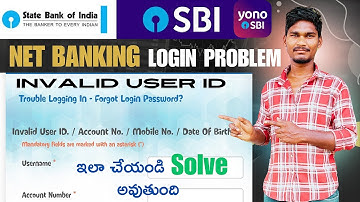 ✅FIX: SBI Net Banking Invalid User ID Problem (Easy Steps!)|sbi invalid user id problem