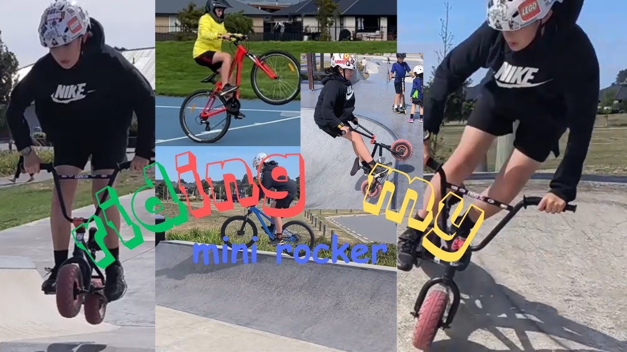 Riding my mini rocker at the skate park - YouTube