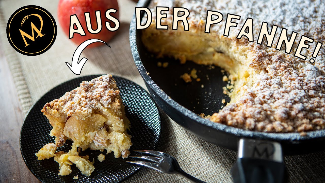 Apfel Streuselkuchen aus der Bratpfanne - Apple Pie aus der Pfanne