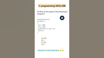 C programming MCQ #38 | c programming mcq questions with answers #mcqs #shorts
