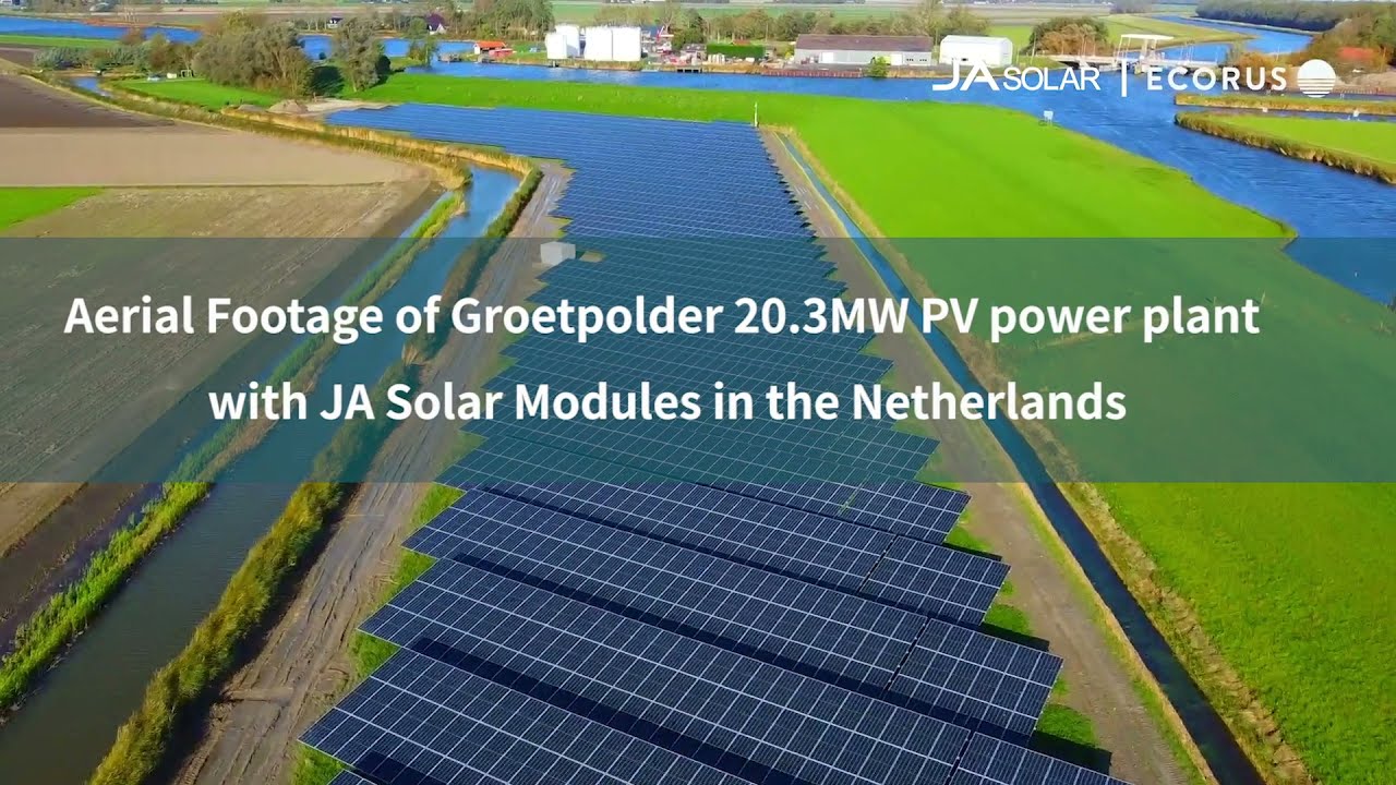 Aerial Footage Of Groetpolder 203mw Pv Power Plant With Ja Solar
