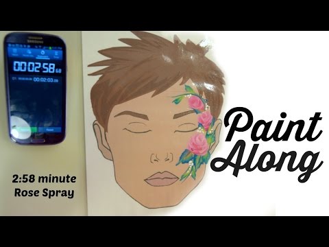 Paint Along - 2:58 Minute One-Stroke Rose Design Face Painting Tutorial