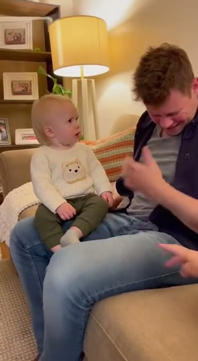 😂👶 Baby’s Angry Reaction When Dad Gets in Trouble 🍺😡 #funny #babygril #baby #family #cute