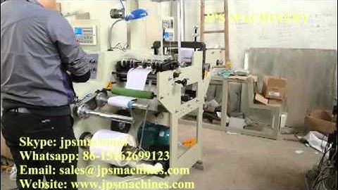 JPS-320C-TR Blank label rotary die cutter & slitter machine with turret rewinder