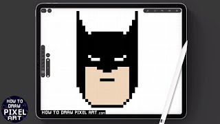 How To Draw BATMAN Pixel Art Vectornator - step by step - digital drawing tutorial vector pixel iPad screenshot 1