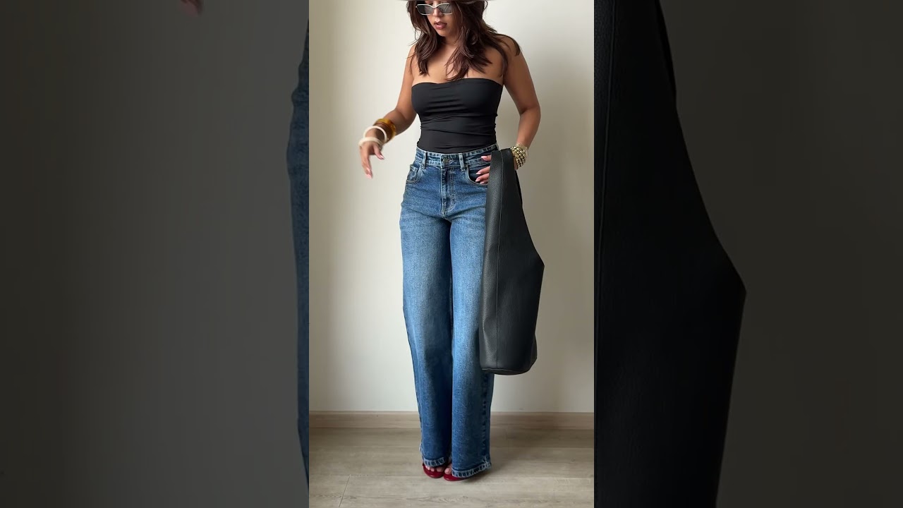 Dark Horizon Stone Wash Wide Leg Jeans