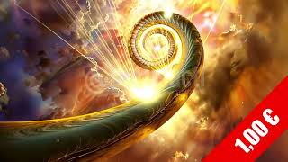 Heavenly HD Stock Footage: Golden Spiral Staircase in Sunlit Clouds