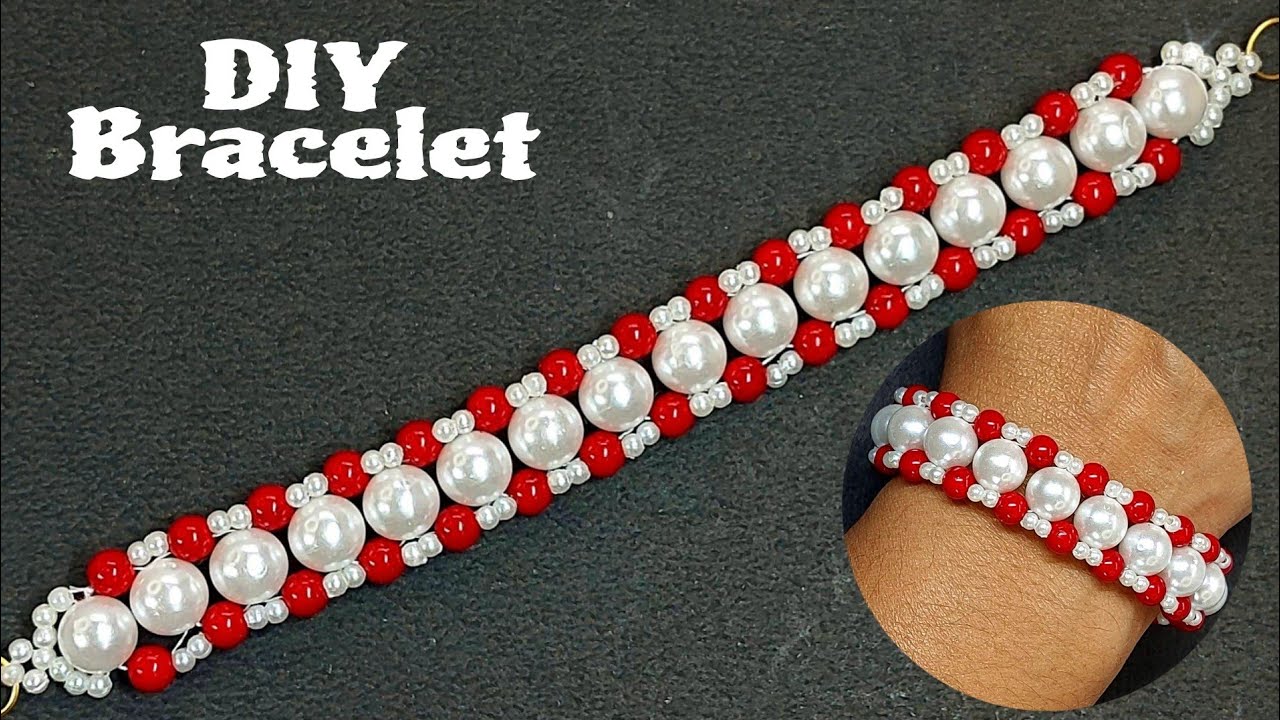 EASY AND CHEAP BRACELET WITH BEADS #0442 | HOW TO MAKE BRACELET AT HOME ...