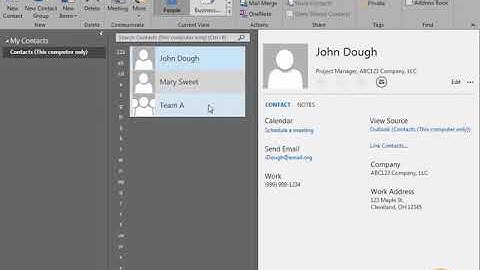Working with Contacts in Outlook 2016