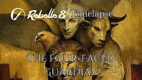Rebelle 8 Timelapse Painting the Four Faced Guardian Full Video
