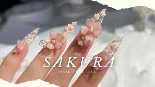 Sakura Cherry Blossom Nails [nail tutorial]