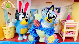Baby Bluey Blocks The Toilet On Easter Pretend Play With Bluey Toys