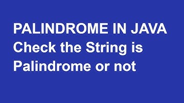 Palindrome in Java | String Palindrome
