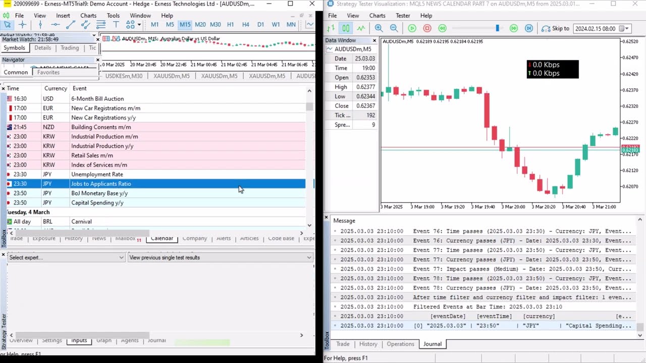 Run MQL5 Economic Calendar Data in Strategy Tester. Impossible POSSIBLE [PART 717] 