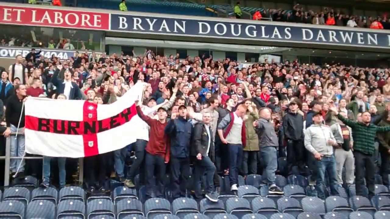 Burnley Supporters after the final whistle at Ewood following the win