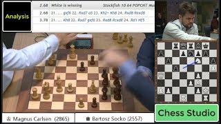 TRAP QUEEN!!! ♔ Magnus Carlsen Vs ♚ Bartosz Socko | World Blitz Championship 2019 Round 10 by Chess Studio 8,662 views 4 years ago 5 minutes, 37 seconds