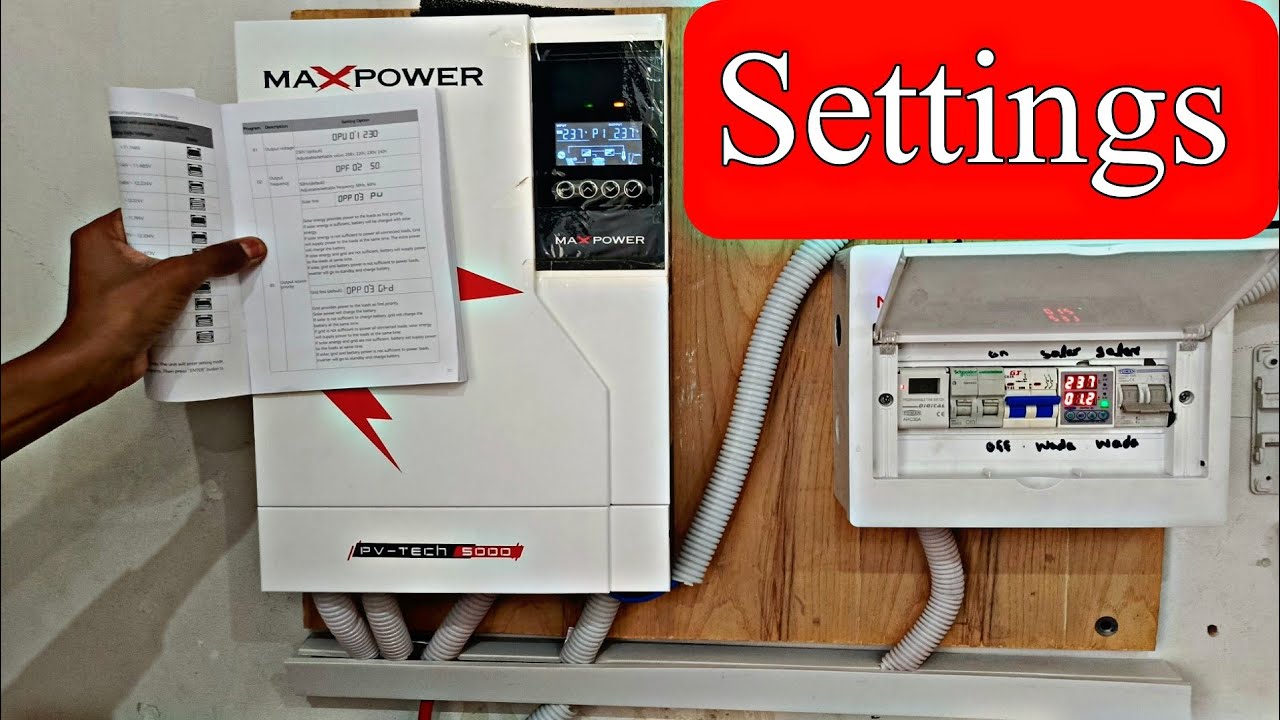 MaxPower Solar Inverter Setting Pv Tech 5000 - YouTube