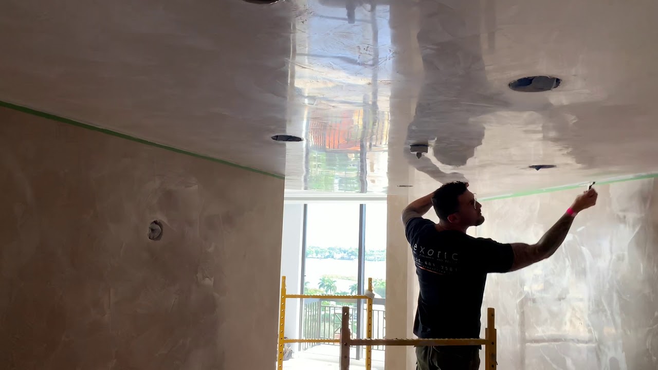 Venetian Plaster Hallways Clean White On Ceiling Custom