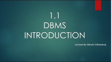 1.1 DBMS Introduction (final year DAVV UGC NET NVS KVS PGT computer science) | Nishant Bhardwaj|