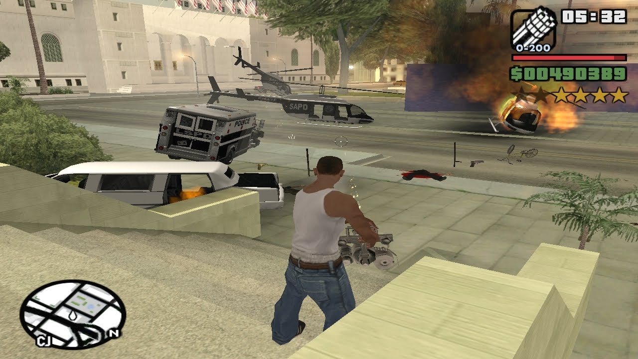 Biggest Police War in GTA San Andreas (CJ vs Police)