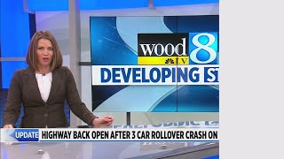 No one hurt in 3-vehicle rollover crash on WB I-196