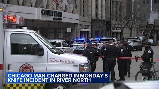 Man with knife shot by police at River North hotel charged with assaulting officer, CPD says