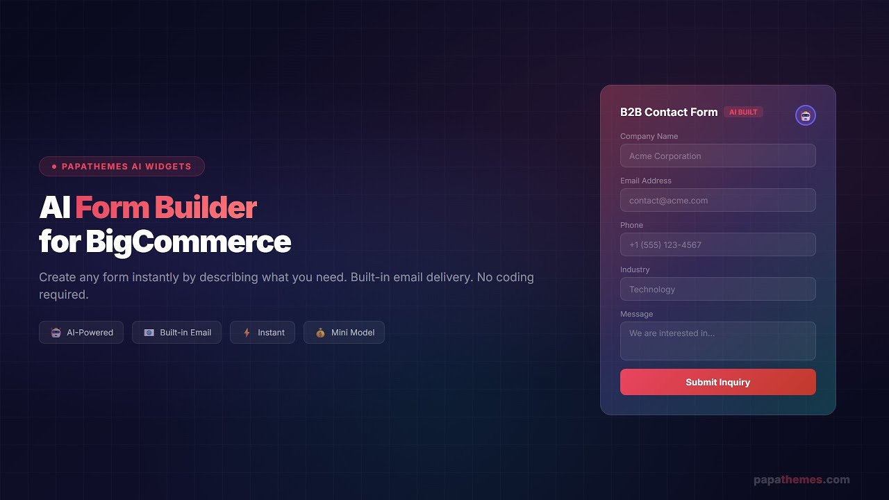 AI Form Builder for BigCommerce: Create Any Form Instantly - YouTube