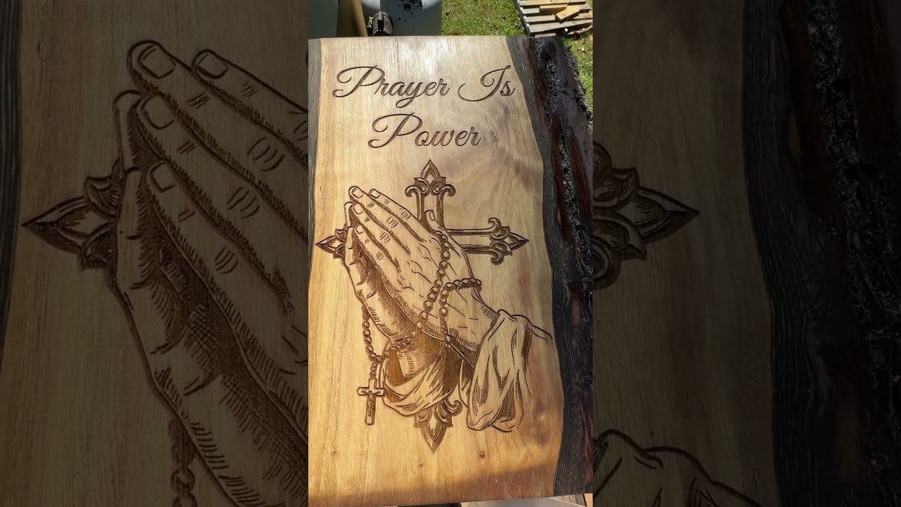 Laser engraving with my xtool p2s. Live edge walnut slab engraved. #engraving #craft #wood  #art