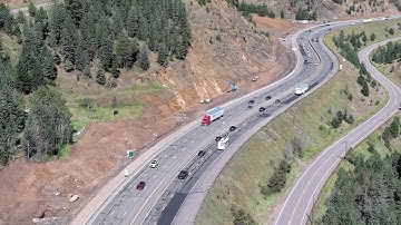I-70 Floyd Hill Project Aerial Video near Beaver Brook - Aug.  2023