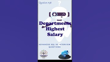 Departments Highest Salary #sqlfordataengineer #faangpreparation #interviewquestions #deinterview