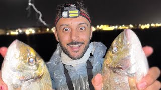 نزلنانصطاد في الرعد والبرق ودي كانت النتيجة 😳(دنيس الشتا)والشبار الاخضر 🥶🥶