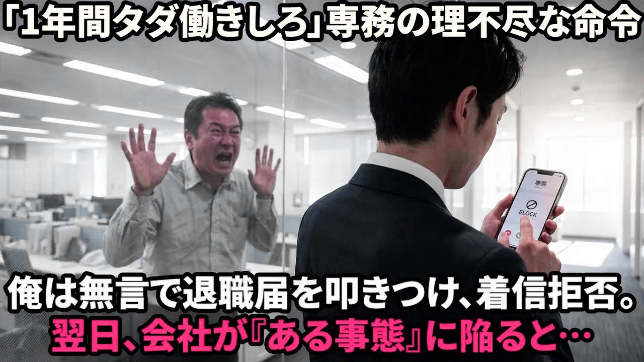 【スカッと】専務「給料なしで働けw嫌ならクビな」俺「辞めます」→着信拒否して姿を消した翌日、会社が倒産危機に…【感動する話】