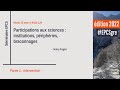 Participations aux sciences - Volgny FAGES (I : Intervention)