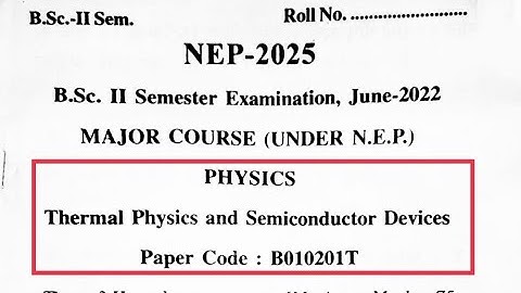 Ccsu bsc second semester physics paper 2022 ||Ccsu bsc second semester physics exam paper 2022