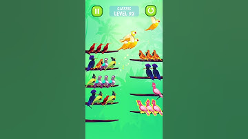 Bird Sort Color Puzzle Level - 92 #gameplay #shorts #puzzlegames #mobilegameplay #games #gaming