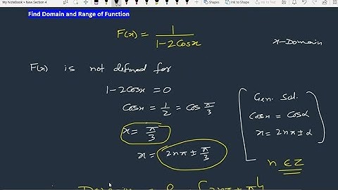 Find domain and range of F(x)=1/(1-2Cosx) | Relations and Functions Important Question | 1/1-2Cosx