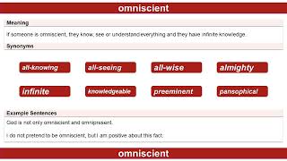 omniscient, Thesaurus, Synonyms, Vocabulary Development, English Practice for Fluency #Words