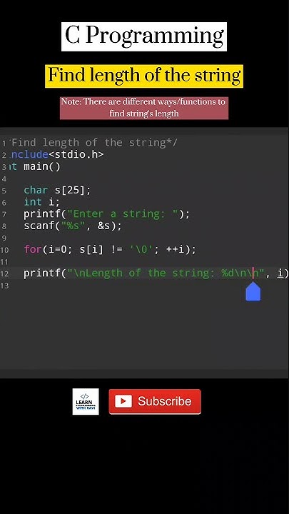 C Programming| Find Length of the string without strlen() function| # ...