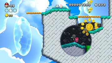 New Super Mario Bros. U -- Super Star Cannon Shot for 1-Up Glory in A Quick Dip in the Sky