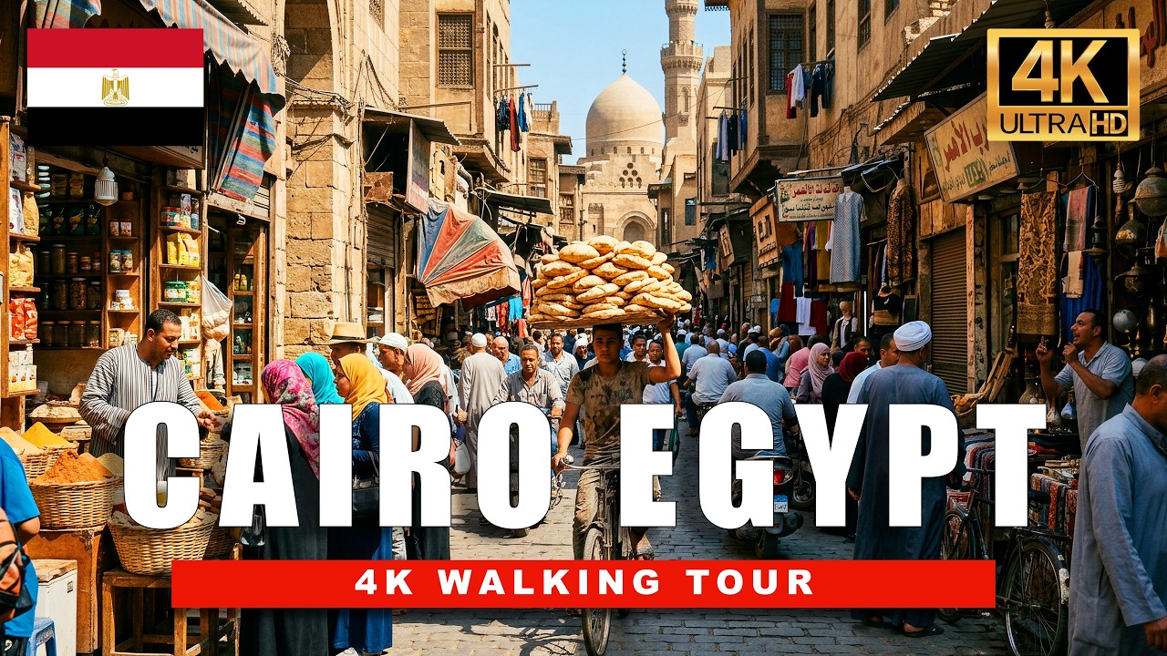 Cairo, Egitto | Bustling Markets | Tour a Piedi 4K