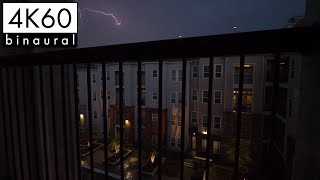 Binaural Thunderstorm from Balcony | Nature Sounds for Sleep and Study