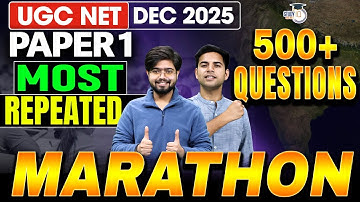 UGC NET DEC 2025 | UGC NET PAPER 1 500 QUESTION | UGC NET PAPER 1 MARATHON