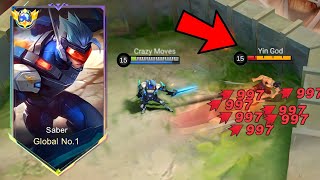 YIN WANT TO ESCAPE ON HIS OWN DOMAIN BECAUSE OF NEW SABER💀🔥- Mobile Legends