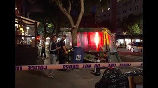 Sanitation truck hits outdoor dining setup in Manhattan, September 27, 2021