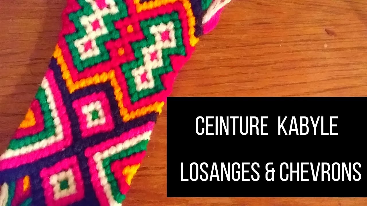 Comment faire une ceinture kabyle losanges & chevrons (Partie 02) - YouTube